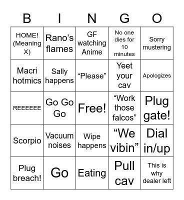 Canadian Bingo Card