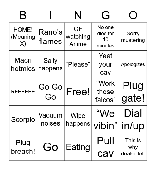 Canadian Bingo Card