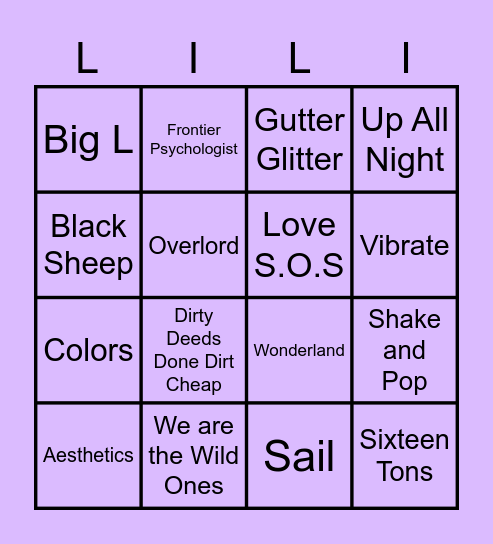 LS Bingo 2 Bingo Card