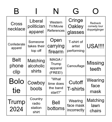 Country Festival BINGO Card