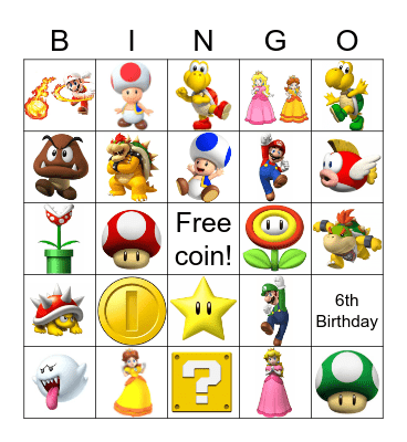 SUPER MARIO BINGO Card