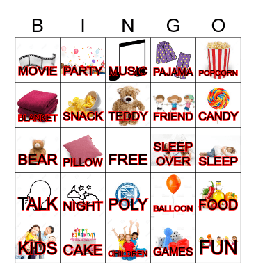 PAJAMA PARTY Bingo Card