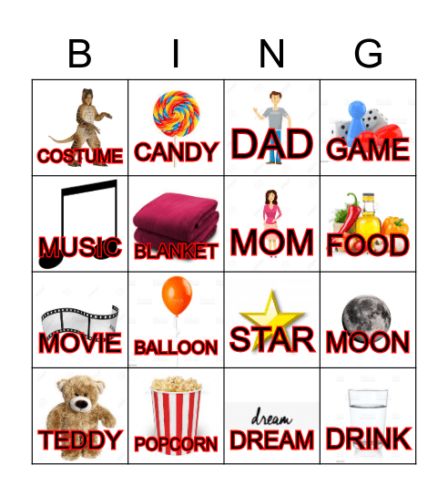 PAJAMA PARTY Bingo Card