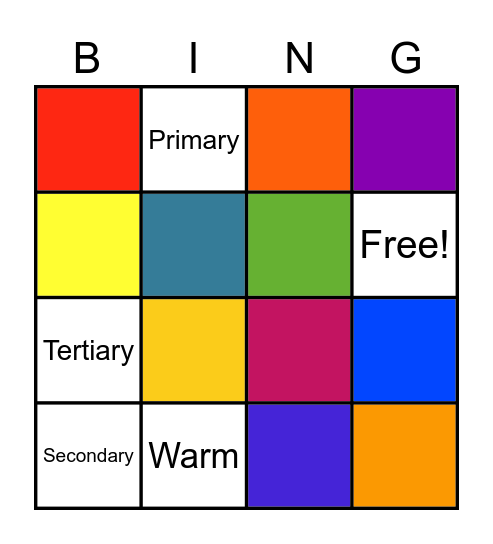 Color Theory BINGO Card
