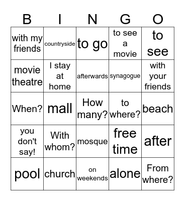 Capítulo 4A Bingo Card