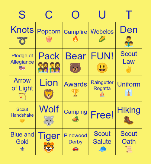 Scout Bingo! Bingo Card