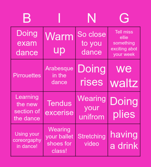 STARS BUNGO Bingo Card