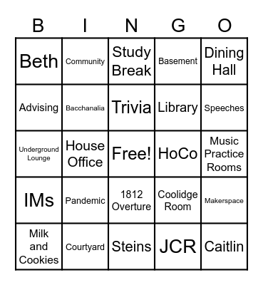 Lowell Lingo Bingo Card