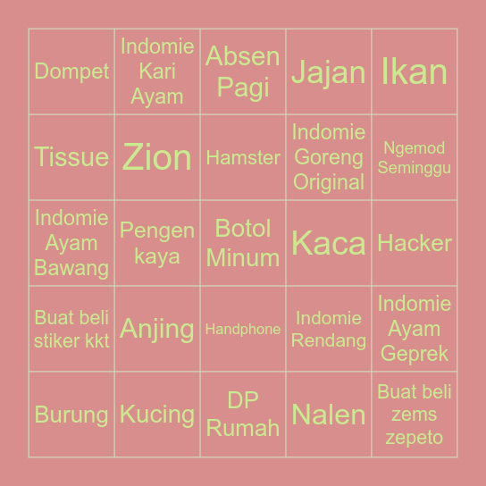 SAAY-LOVE! Bingo Card