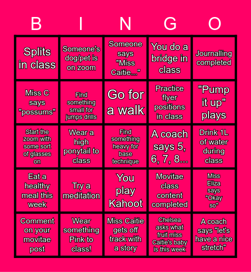 CHEER BINGO! Bingo Card