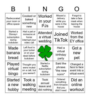 Icebreaker Bingo - Lockdown Edition! Bingo Card
