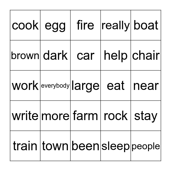 J-6 Bingo Card