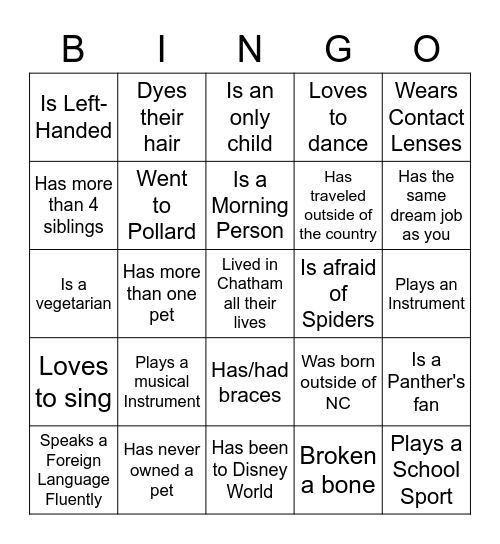Seaforth Bingo Card