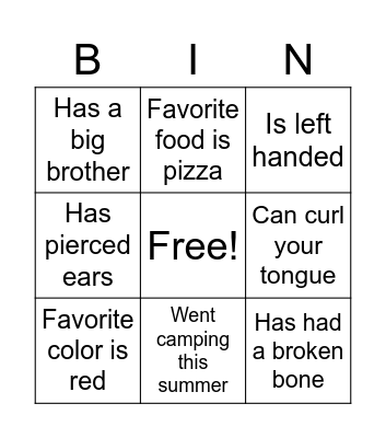 Find Someone Who... Bingo Card