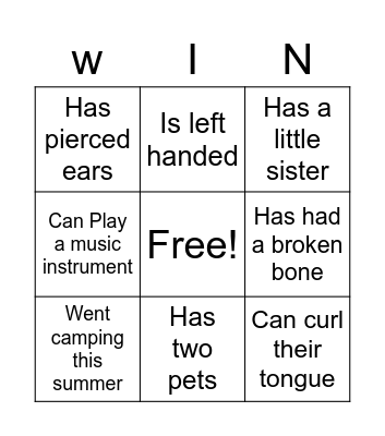 Find Someone Who... Bingo Card