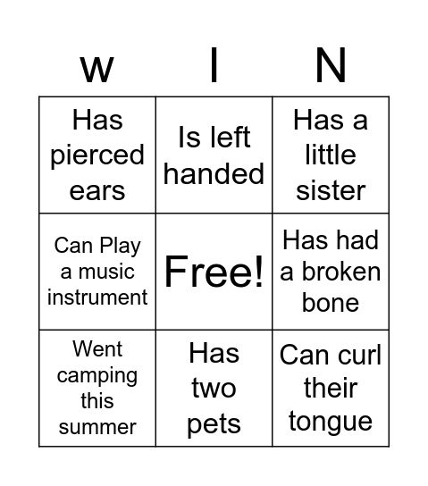 Find Someone Who... Bingo Card