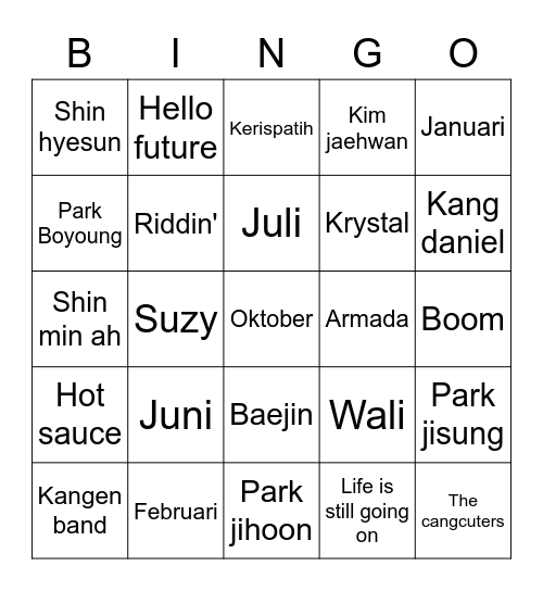 Papan Adam Bingo Card