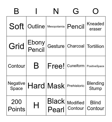 Art 2 Bingo Card