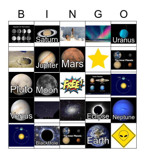 Solar System Bingo Card