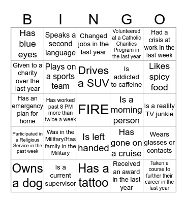 LEAD Bingo Card