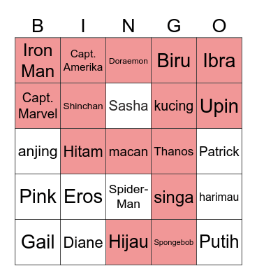 Bingo Didi Bingo Card