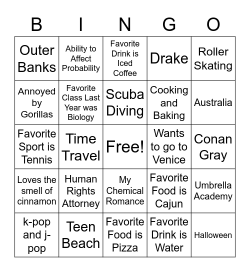 5th Bingo Card