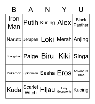 Bingo Berpola Bingo Card