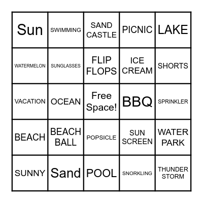 SUMMER BINGO Card