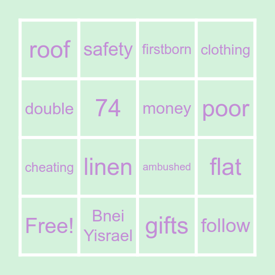 Ki Teitzei Bingo Card