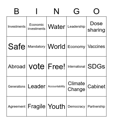 2021 Leaders Debate Bingo Card