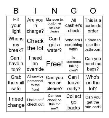 FEC Bingo Card
