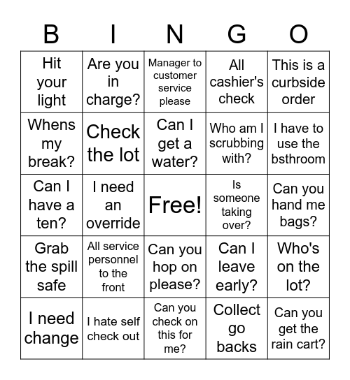 FEC Bingo Card