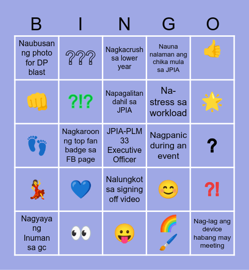 NEXUS BINGO Card