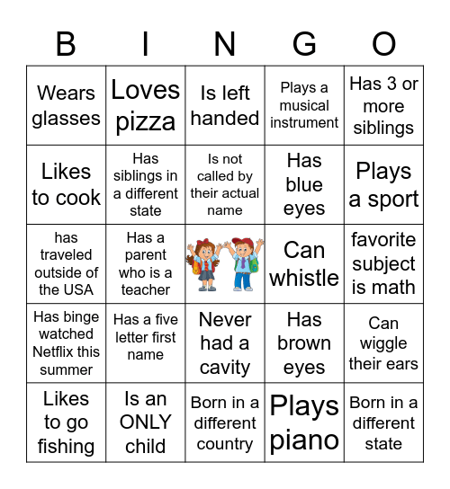 Get to Know Me Bingo Card