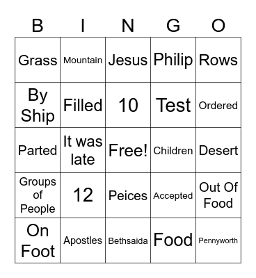 Jesus Feeds the 5,000 Bingo Card