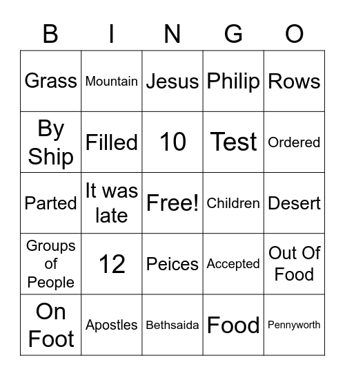 Jesus Feeds the 5,000 Bingo Card