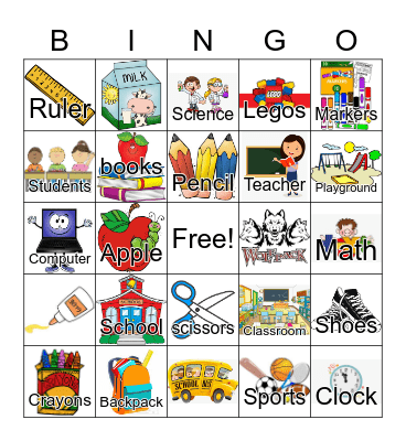 Back to School Bingo Card