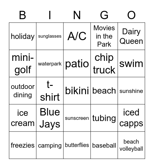 Dance Team Bingo Card