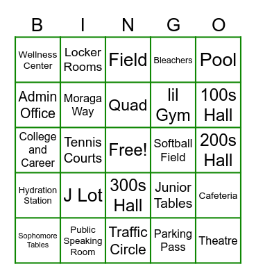 Junior Class Bingo! Bingo Card
