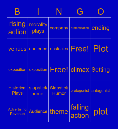 Chapter 1 Vocab Bingo Card