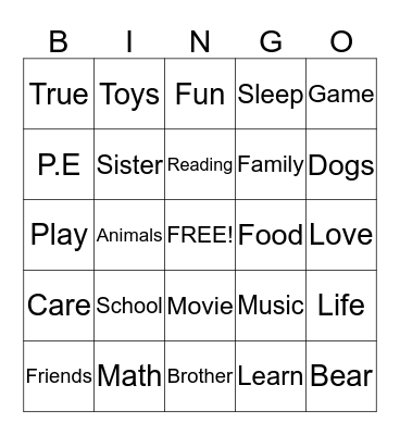 Wheaton Bingo Card