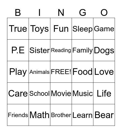 Wheaton Bingo Card