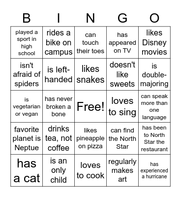 Physics Bingo (courtesy of URSA) Bingo Card
