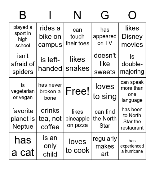 Physics Bingo (courtesy of URSA) Bingo Card