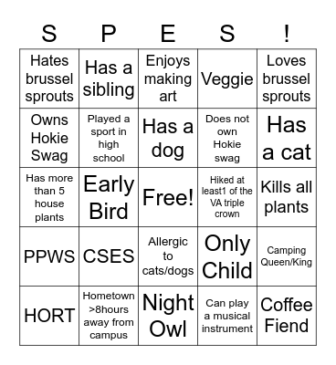 GOSPES BINGO Card