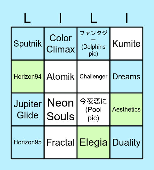 Zayaz Bingo Card