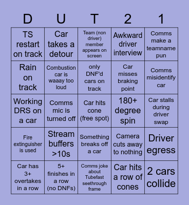 FSTD Bingo Card