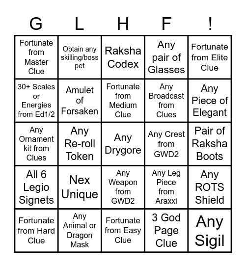 ElderScrolls Bingo Card