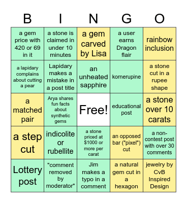 SPG Sapphire September Bingo Card Bingo Card