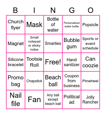 Pataskala Street Fair Parade 2021 Bingo Card